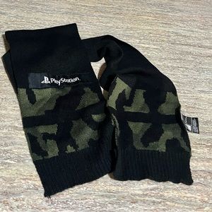 PlayStation black and olive green scarf